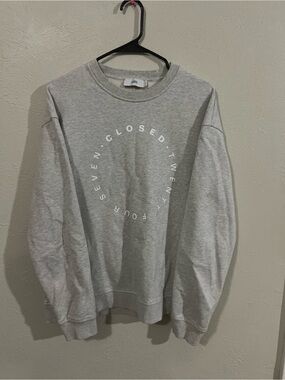 Closed x Twenty Four Seven Light Gray Crewneck Sweatshirt 100% cotton Size Large